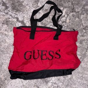vintage Guess Bold Red and Black Tote